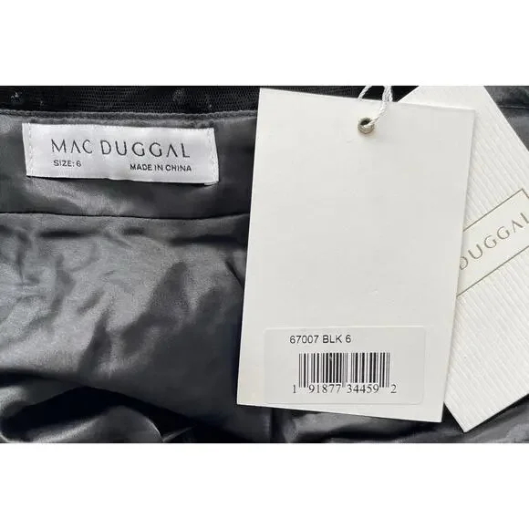 Mac Duggal 67007 Black Fit & Flare Velvet Embellished Dress Size 6 NWT $498 - Picture 6 of 7